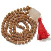 Rudraksha Mala with Rose Quartz Pendant