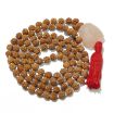 Rudraksha Mala with Rose Quartz Pendant