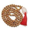 Rudraksha Mala with Rose Quartz Pendant