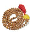 Rudraksha Mala with Yellow Aventurine Pendant