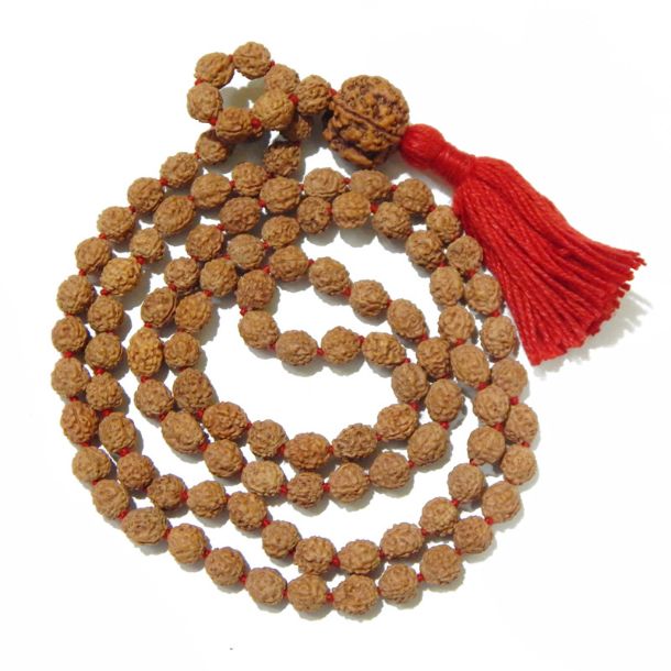 Four Face Rudraksha Mala with 4 Face Nepali Rudraksha